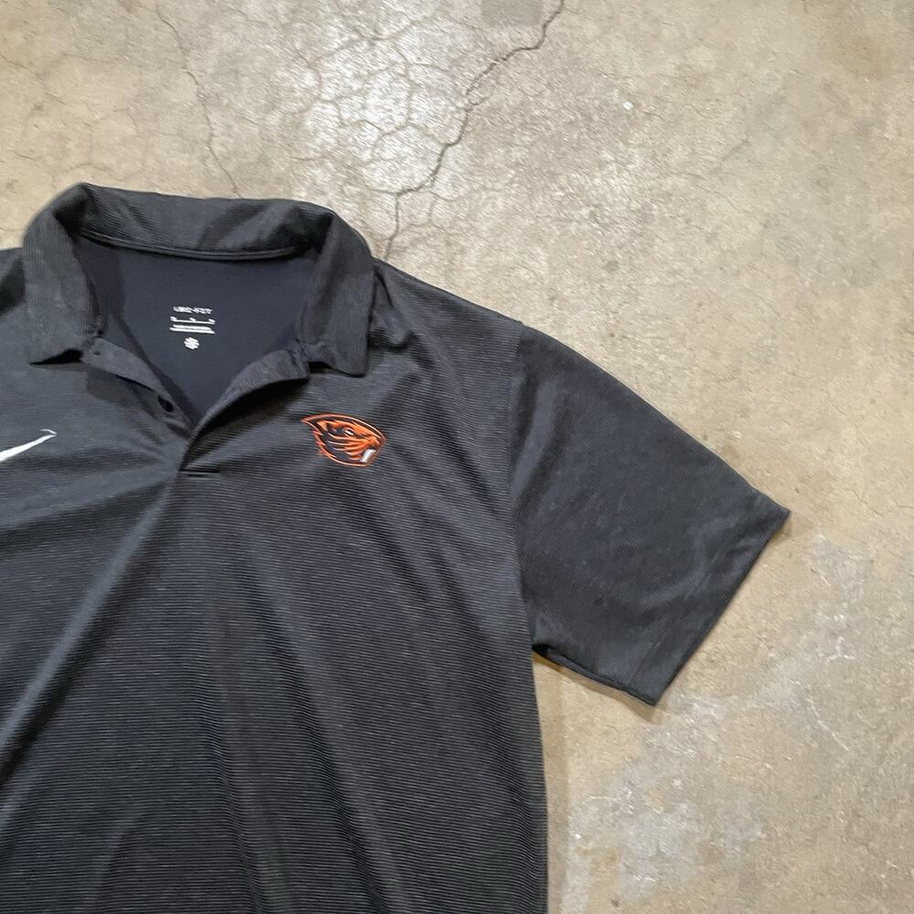 Oregon State Beavers Shirt Mens Medium Black Football Nike NCAA Polo Dri-Fit - Picture 3 of 7